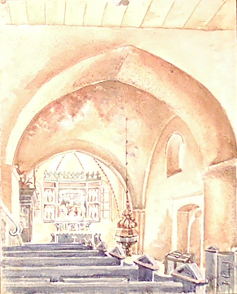 Aquarell von Rolf Tschierschky, Tating, Juni 1945